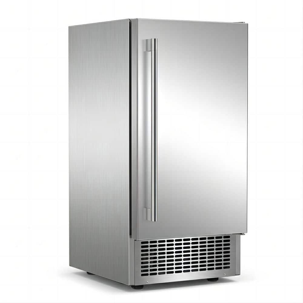 15 in. 90 lb./24H Full Size Cube 2-in-1 Undercounter or Freestanding Commercial Ice Maker in Stainless Steel