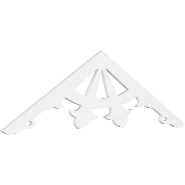 Ekena Millwork 1 in. x 72 in. x 21 in. (7/12) Pitch Riley Gable Pediment Architectural Grade PVC Moulding