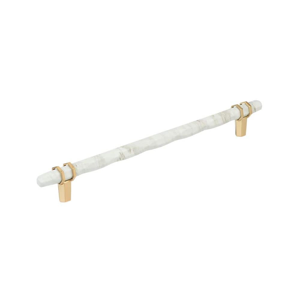 Carrione 10-1/16 in. (256 mm) Center-to-Center Marble White/Champagne Bronze Bar Cabinet Pull price history on PriceWatchPro