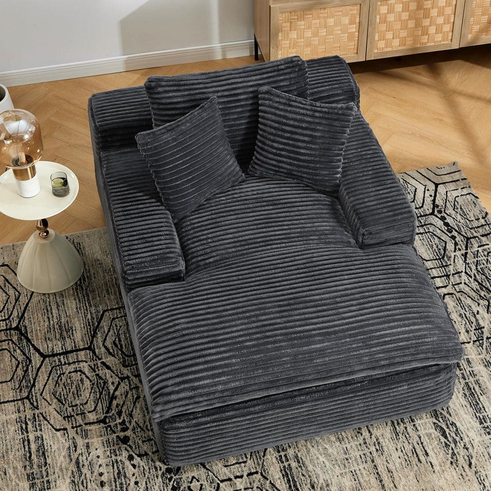 Hochwertiges 67 in. Square Arm Plush Polyester Upholstered