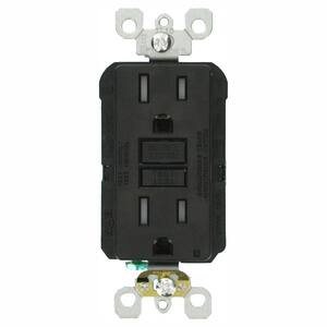15 Amp 125-Volt Duplex SmarTest Self-Test SmartlockPro Tamper Resistant GFCI Outlet, Black (6-Pack)