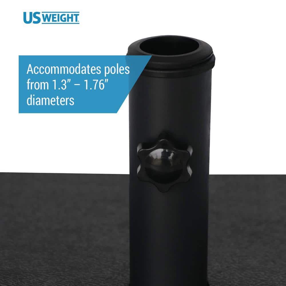 Black Textured Concrete Patio Umbrella Base