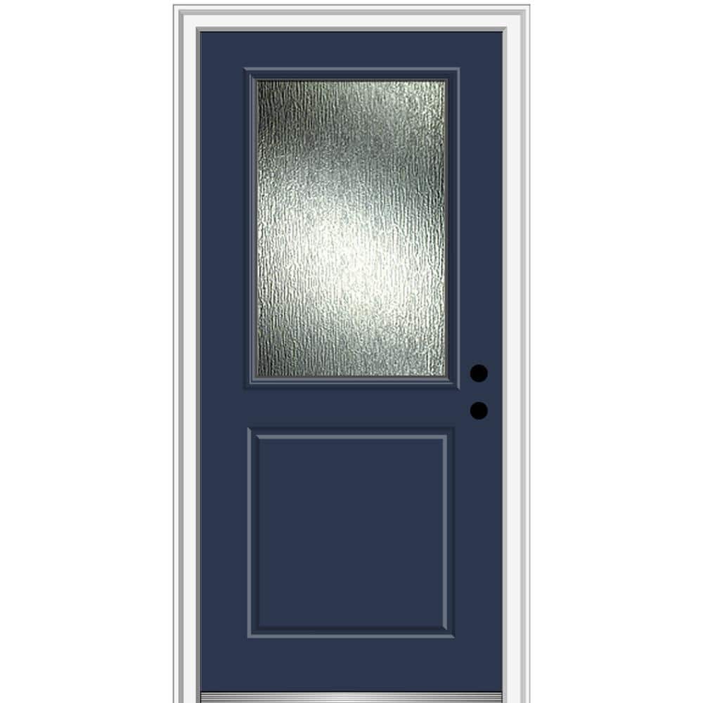 Rain Glass 36 in. x 80 in. Left-Hand/Inswing Painted Revival Blue Fiberglass Prehung Front Door on 6-9/16 in. Frame price history on PriceWatchPro