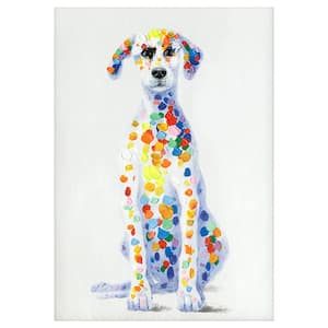 Whimsical "Sun Loving Doggy" By Unknown Artist Canvas Wall Art