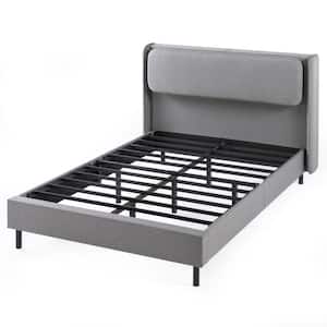 Avery Grey Full Platform Bed with Reclining Headboard and USB Ports