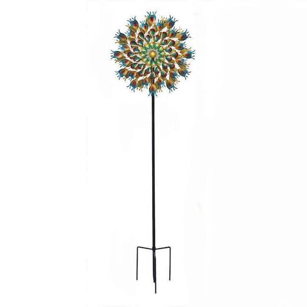 TIRAMISUBEST Colorful Peacock Wind Spinner Windmill