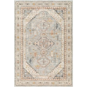 Beckham Off-White/Blue 5 ft. x 7 ft. Medallion Indoor Area Rug