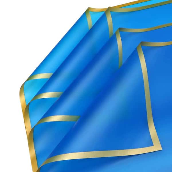 N/A 24 Sheets Flower Wrapping Paper Waterproof Versatile Bouquet Gift Packing Paper Royal Blue 22 x 22.4 in.