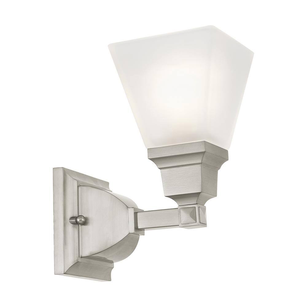 Elegant Brushed Nickel Wall Sconce with Satin Glass Shade
