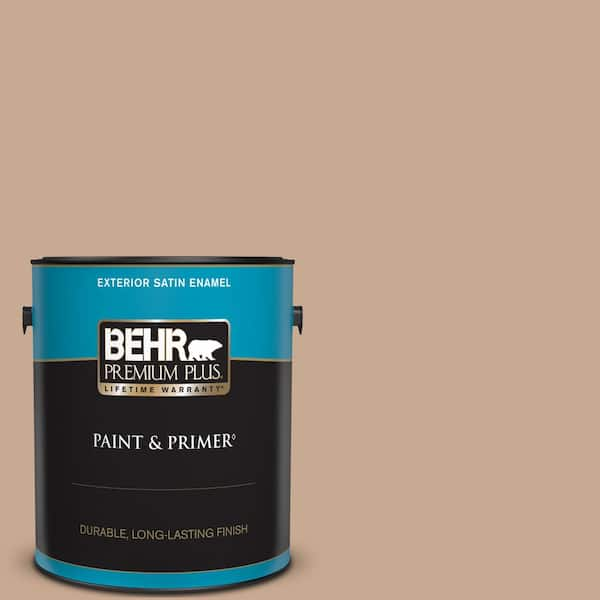 BEHR PREMIUM PLUS 1 gal. #ECC-42-1 Fox Hill Satin Enamel Exterior Paint & Primer