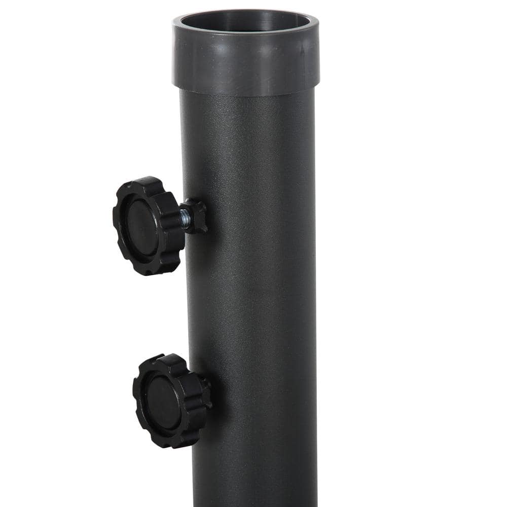 Black Durable Steel and HDPE 4-Piece Umbrella Base Stand