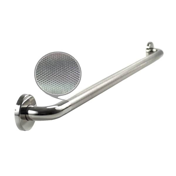 WingIts Premium Series 42 in. x 1.25 in. Diamond Knurled Grab Bar in Polished Stainless Steel (45 in. Overall Length)