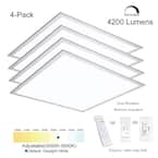 2 ft. x 2 ft. 4200LM 400W Equivalent White Dimmable Color CCT Thin Aluminum Integrated LED Panel Light Troffer (4-PK)