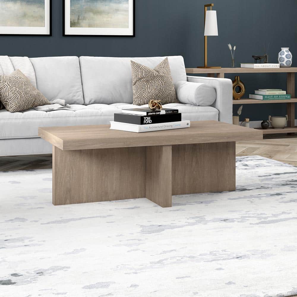Antiqued Gray Oak Rectangular Outdoor Cocktail Table