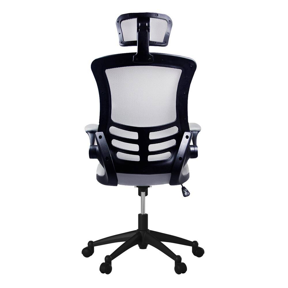 26.5 in. Width Big and Tall Silver Grey Fabric Ergonomic Chair with Adjustable Height - Thumbnail 3