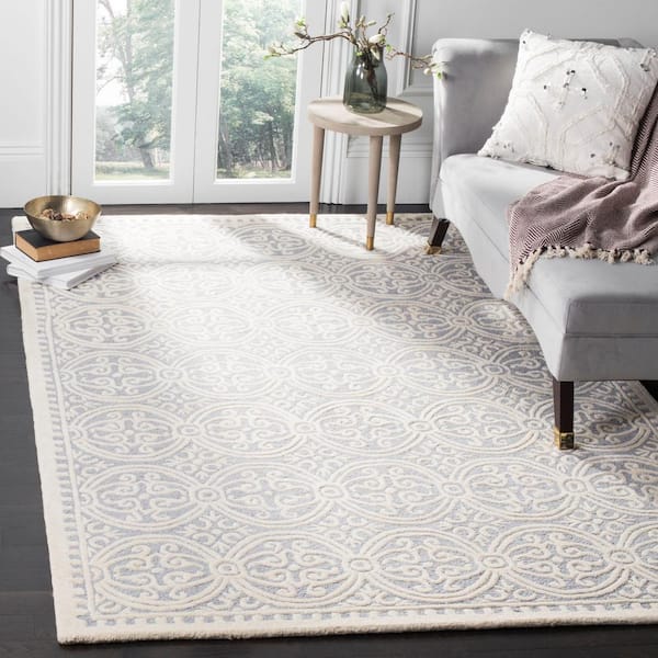 Cambridge Silver/Ivory 10 ft. x 10 ft. Square Medallion Geometric Area Rug