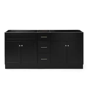 Hamlet 72 in. W x 21.5 in. D x 34.5 in. H Double Freestanding Bath Vanity Cabinet without Top in Black