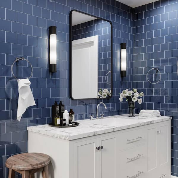 Restore Denim Blue 4-1/4 in. x 4-1/4 in. Glazed Ceramic Wall Tile (12.5 sq. ft./case)