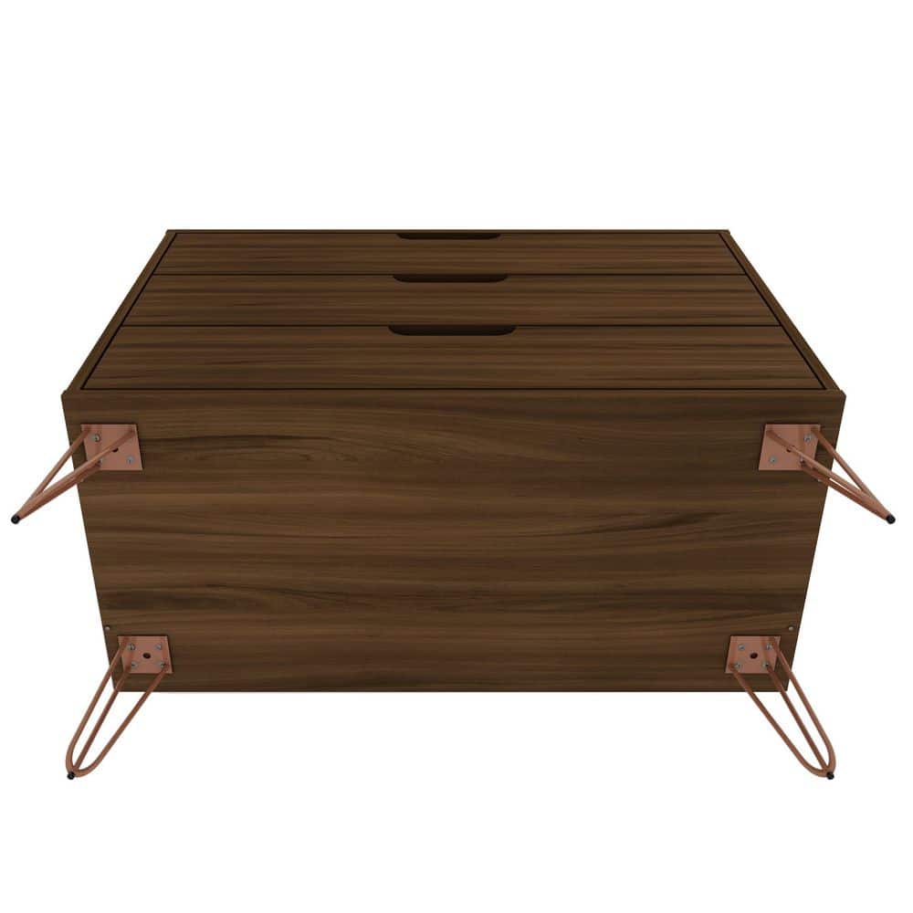Mid-Century Modern 3-Drawer Horizontal Brown Dresser