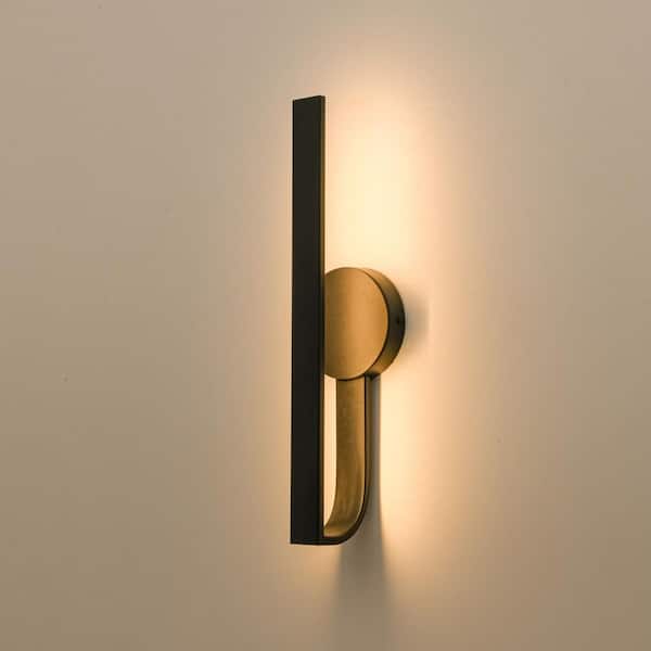 Cora Sand Black Modern Outdoor Sconce-18.9 in. 8W, Curved Shape, Hardwired, LED Bulb