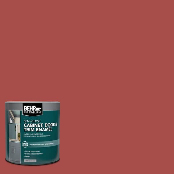 BEHR PREMIUM 1 qt. #HDC-CL-09 Persimmon Red Semi-Gloss Enamel Interior/Exterior Cabinet, Door & Trim Paint