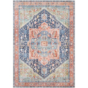 Candy Green 7 ft. 10 in. x 10 ft. 2 in. Medallion Machine-Washable Area Rug