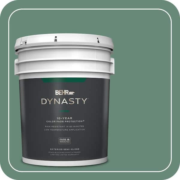 BEHR DYNASTY 5 gal. #PPF-35 Green Adirondack Semi-Gloss Exterior Stain-Blocking Paint & Primer