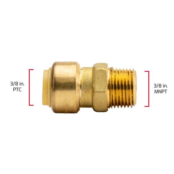 2 Pezzi Raccordo A Parete Pushfit Per Tubo OD 3/8 Pollici - Connettore Rapido Uguale Per Acqua RO