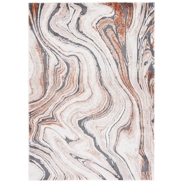 SAFAVIEH Cyrus Shag 9 ft. x 12 ft. Beige/Rust Layered Granite Area Rug ...