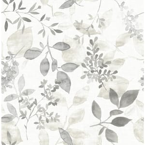 Gossamer Grey Botanical Paper Non-Pasted Wallpaper Roll (Covers 56.4 Sq. Ft.)