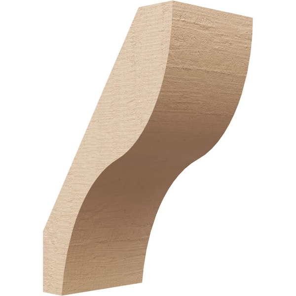 Ekena Millwork 5 in. x 12 in. x 8 in. Geneva Rough Cedar Woodgrain Timberthane Polyurethane Knee Brace, Primed