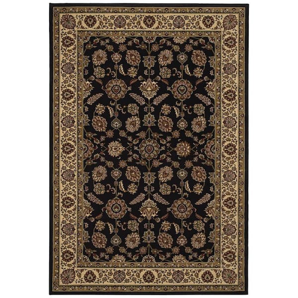 Alyssa Brown/Ivory 8 ft. x 8 ft. Square Classic Border Area Rug