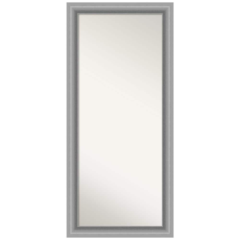 Oversized Silver Metallic Wood Hooks Modern Classic Mirror (66 in. H X 30 in. W) -  Amanti Art, DSW4961092