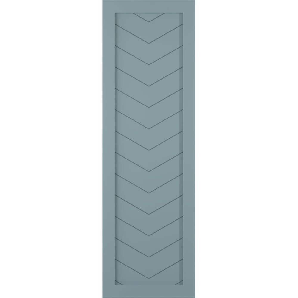 18 in. x 52 in. True Fit PVC Single Panel Chevron Style Fixed Mount Board and Batten Shutters, Peaceful Blue (Per Pair) price history on PriceWatchPro