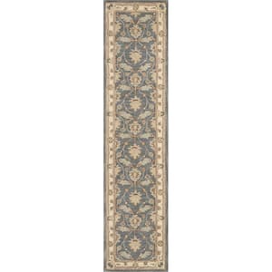 India House Oasis Blue 2 ft. x 8 ft. Global Traditional Kitchen Runner Area Rug
