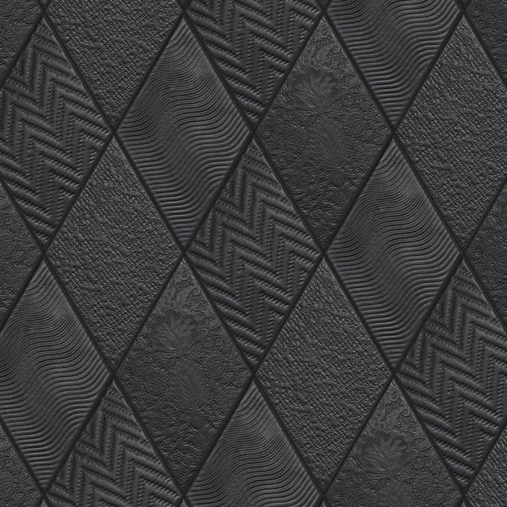 Rhombus Black 5-1/2 in. x 9-1/2 in. Porcelain Floor and Wall Take Home Tile Sample -  Merola Tile, S1FEQ6RBK