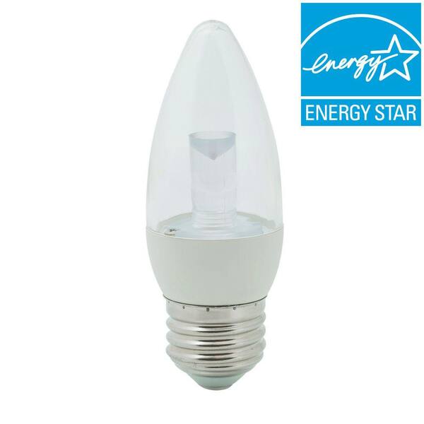 Lighting Science 40W Equivalent Soft White B11 Clear Blunt Tip Decorative LED Light Bulb