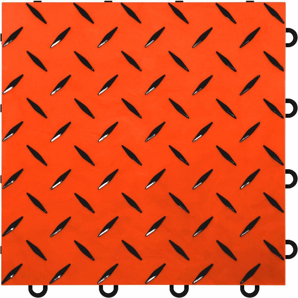 IncStores FlooringInc Nitro Pro Orange 12 in. W x 12 in. L x 5/8 in.T Polypropylene Garage