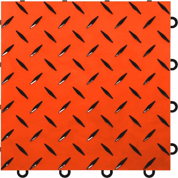 IncStores FlooringInc Nitro Pro Orange 12 in. W x 12 in. L x 5/8 in.T Polypropylene Garage Flooring Tiles (40 Tiles/40 sq. ft.)