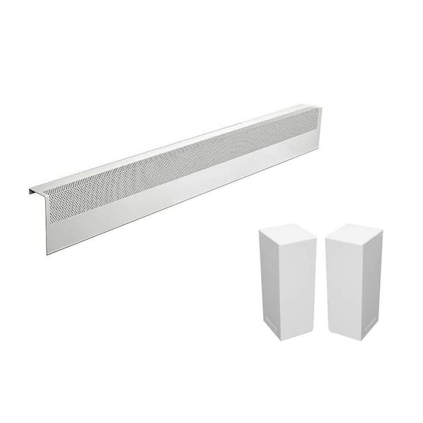 Baseboarders Basic Series 4 ft. Galvanized Steel Easy Slip-On Baseboard Heater Cover, Left and Right Endcaps [1] Cover, [2] Endcaps