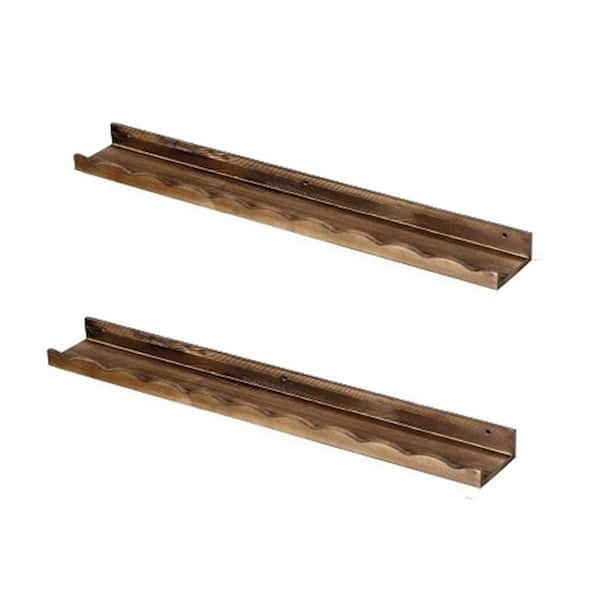 Unbranded 36 in. W x 4.9 in. D Carbonized Book Shelves Decorative Wall Shelf (Set of 2)