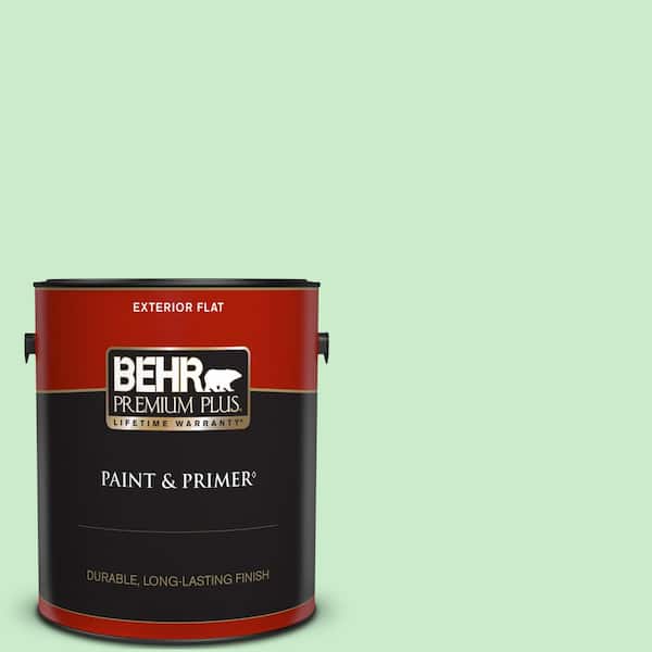 BEHR PREMIUM PLUS 1 gal. #P390-2 Chilled Mint Flat Exterior Paint & Primer