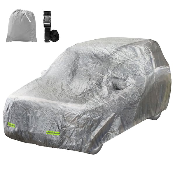 Mockins 182 in. x 74 in. x 68 in. Water Resistant Car Cover - 190T Silver Polyester - Small SUV