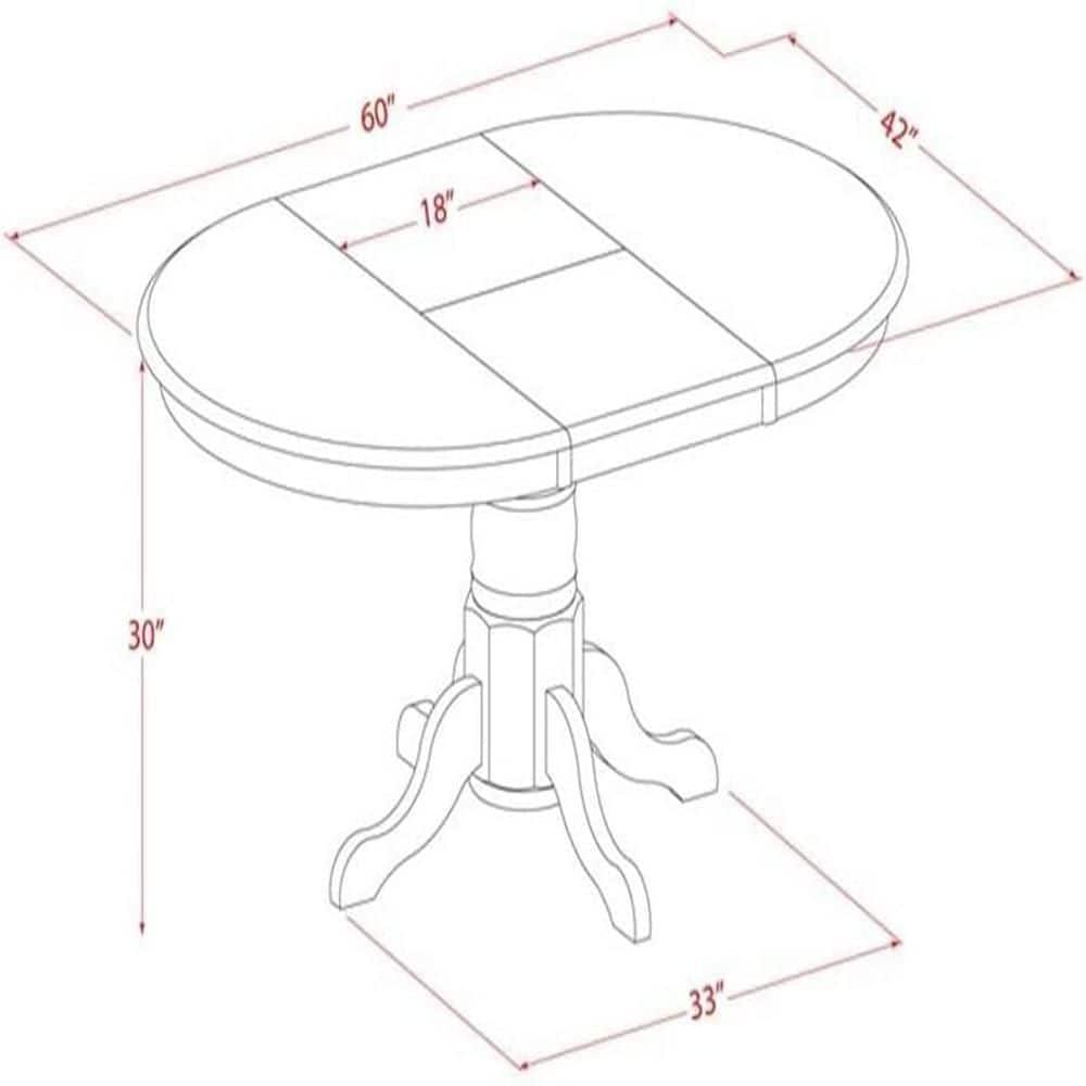 Oak Finish 7-Piece Round Pedestal Dining Set
