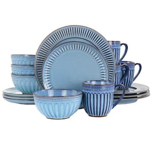 Mendocino 16-Piece Blue Stoneware Dinnerware Set
