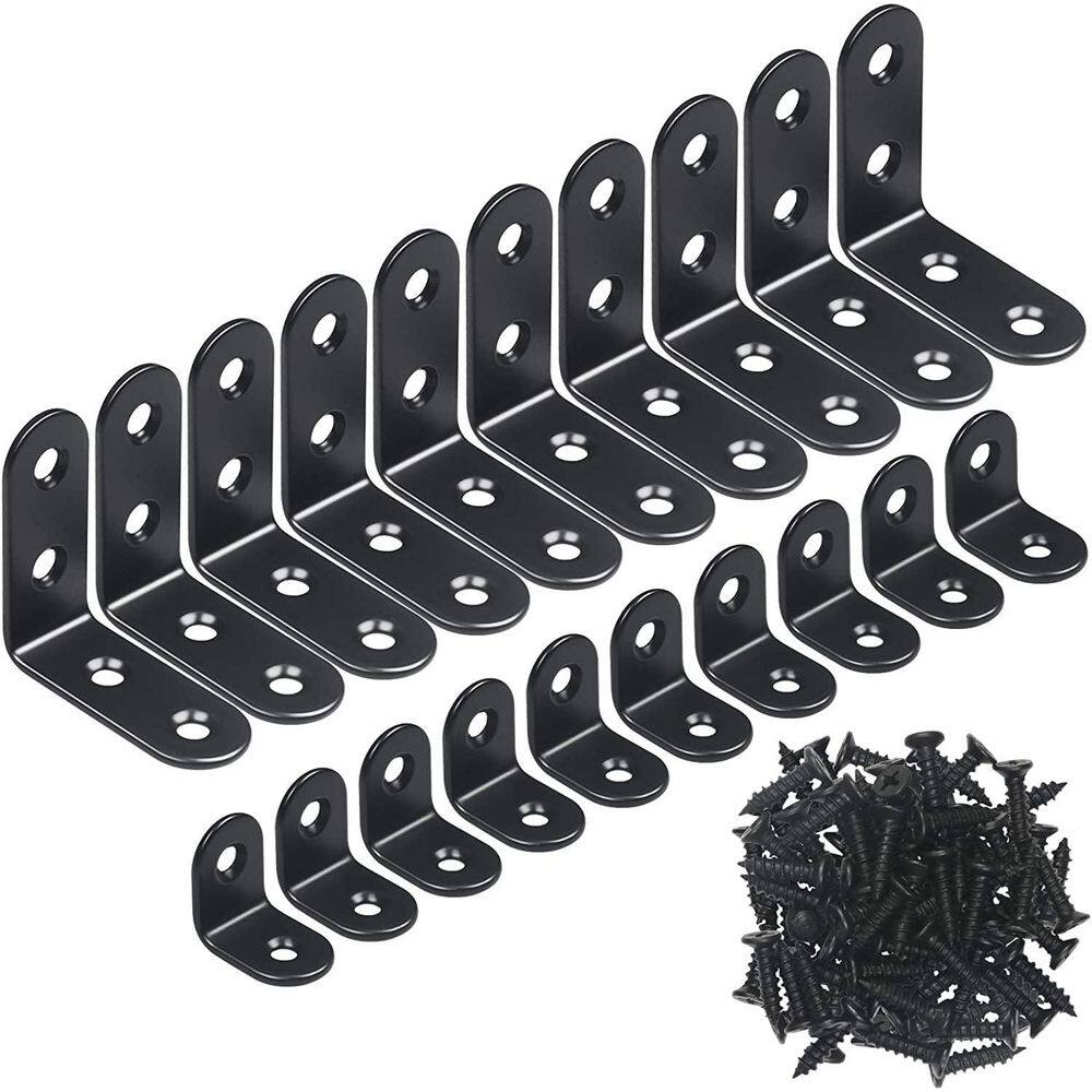 20PCS L Bracket Corner Brace Black Small Right Angle Bracket for Wood Furniture Cabinet Chair with Screws price history on PriceWatchPro