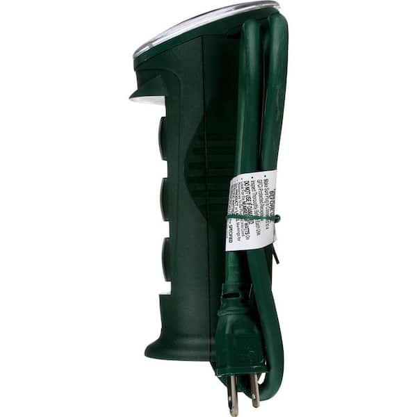 Westek 15 Amp Plug-In 3-Outlet Photocell Stake Timer
