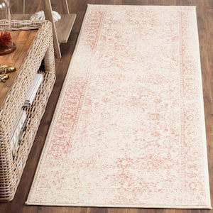 Adirondack Ivory/Rose 3 ft. x 6 ft. Border Runner Rug