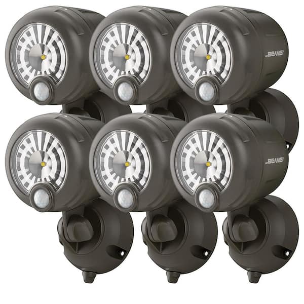 Mr Beams Wireless 120° Bronze Motion Sensing Outdoor Integrated LED Security Spot Light (6-Pack)