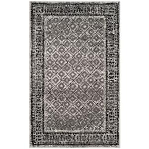 Adirondack Ivory/Silver 3 ft. x 5 ft. Border Geometric Area Rug